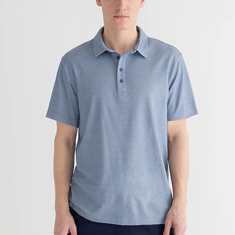 J crew performance polo with coolmax Oxford blue